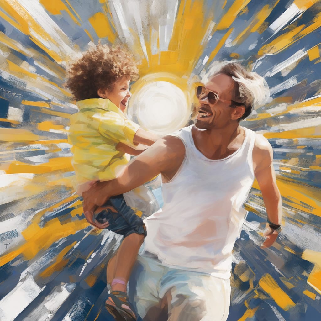 Happy parent and kid